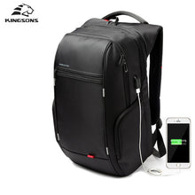 Kingsons unisex Laptop Backpack. External USB Charge Computer rucksacks